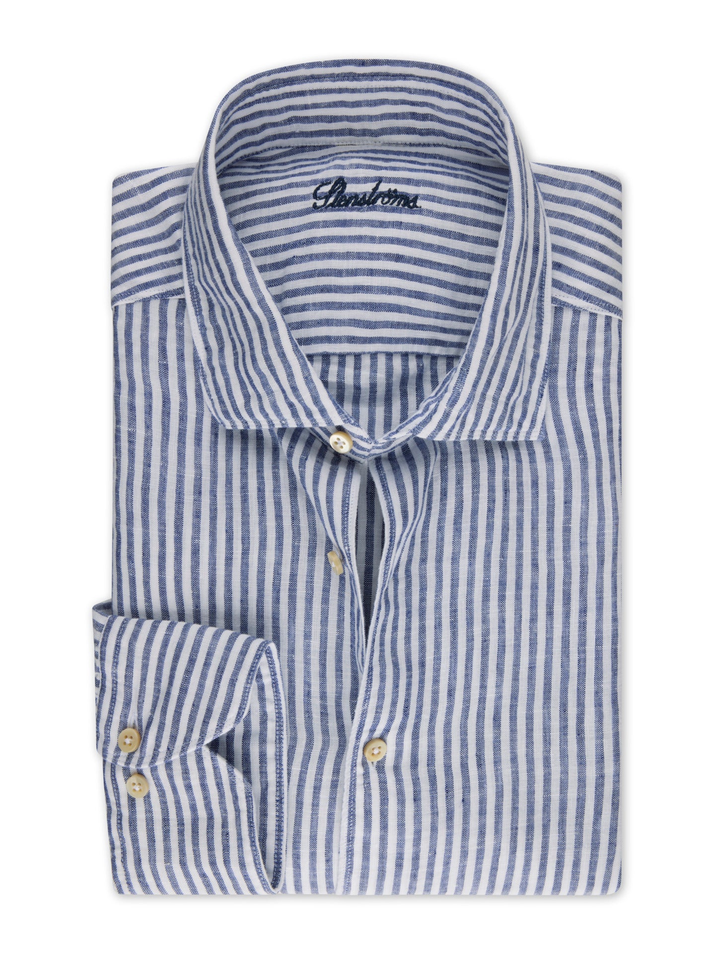 Dark Blue FB Striped Linen Shirt