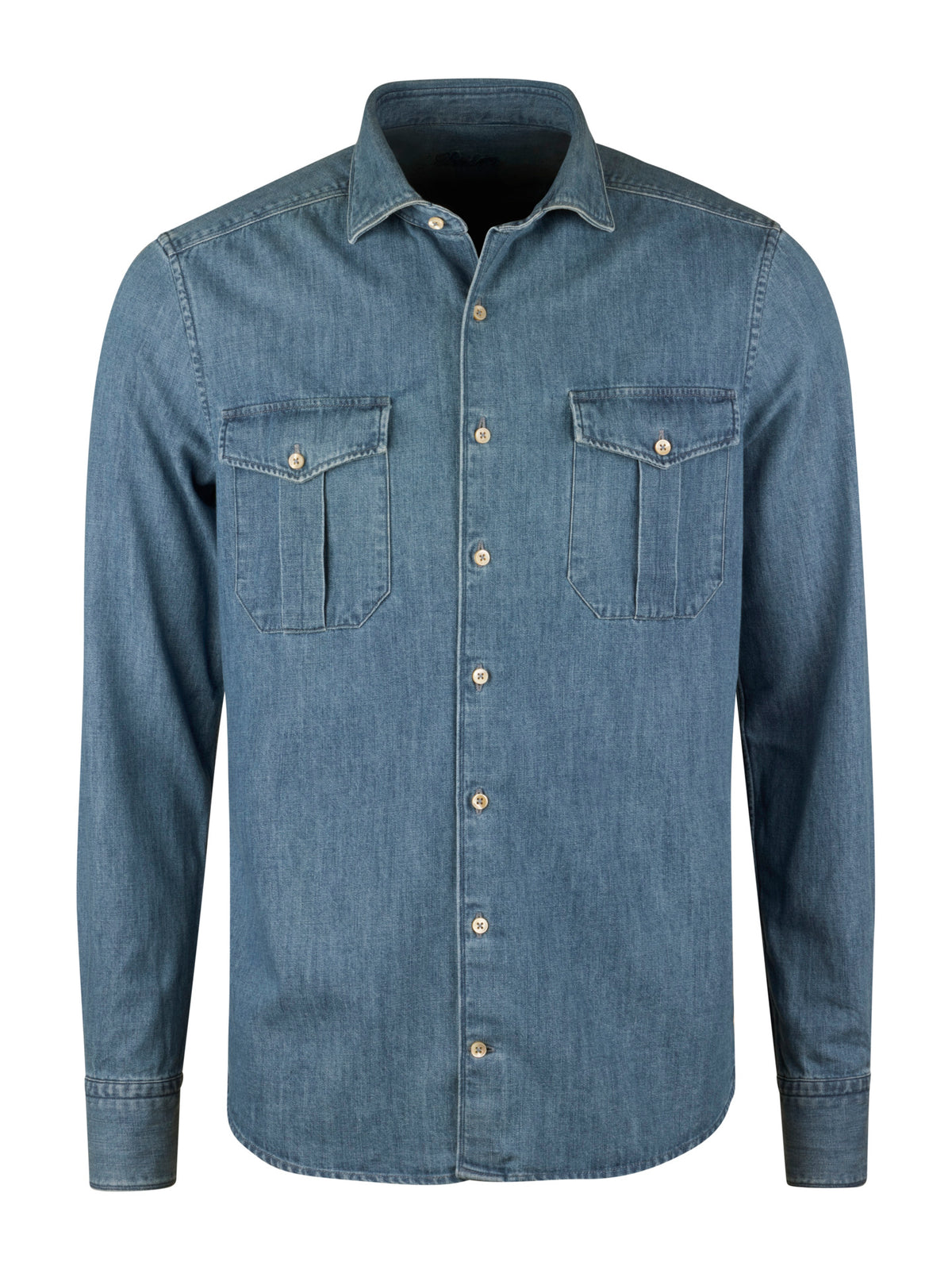 Stenströms - Blå Regular Denimskjorta, Bröstfickor
