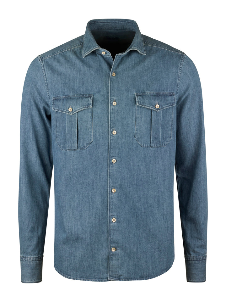 Stenströms - Blå Regular Denimskjorta, Bröstfickor