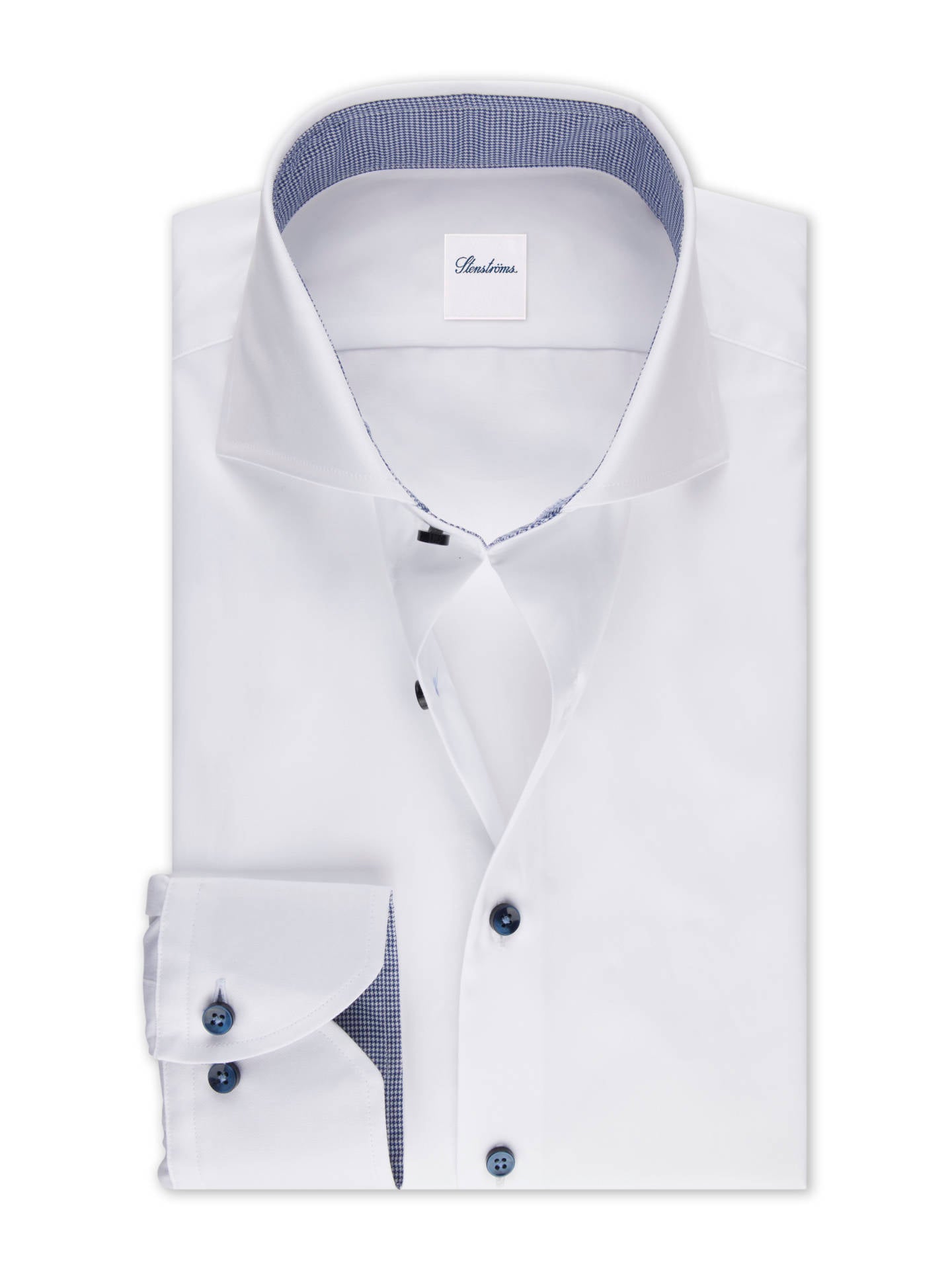 Slimline Skjorta, Mörkblå Kontrast - Stenströms Store