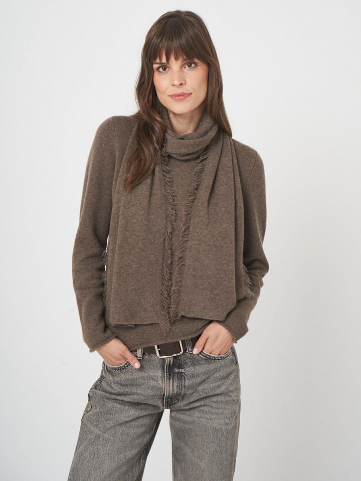 Fransad Scarf i Cashmere - Stenströms Store