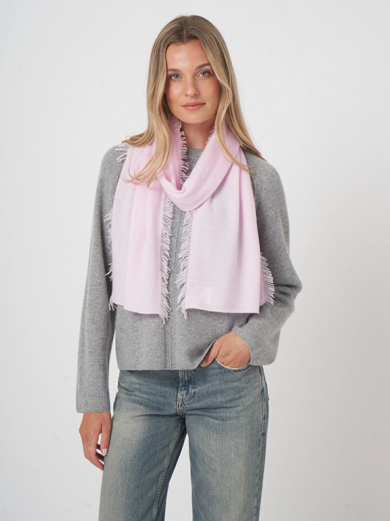 Fransad Scarf i Cashmere - Stenströms Store