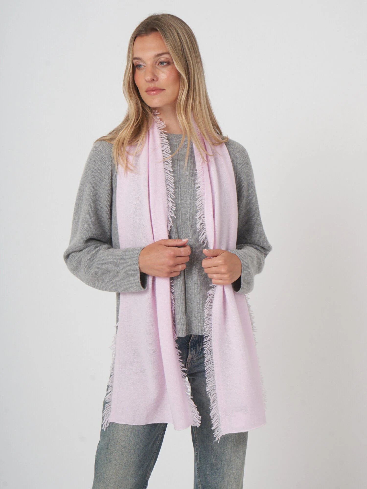 Fransad Scarf i Cashmere - Stenströms Store
