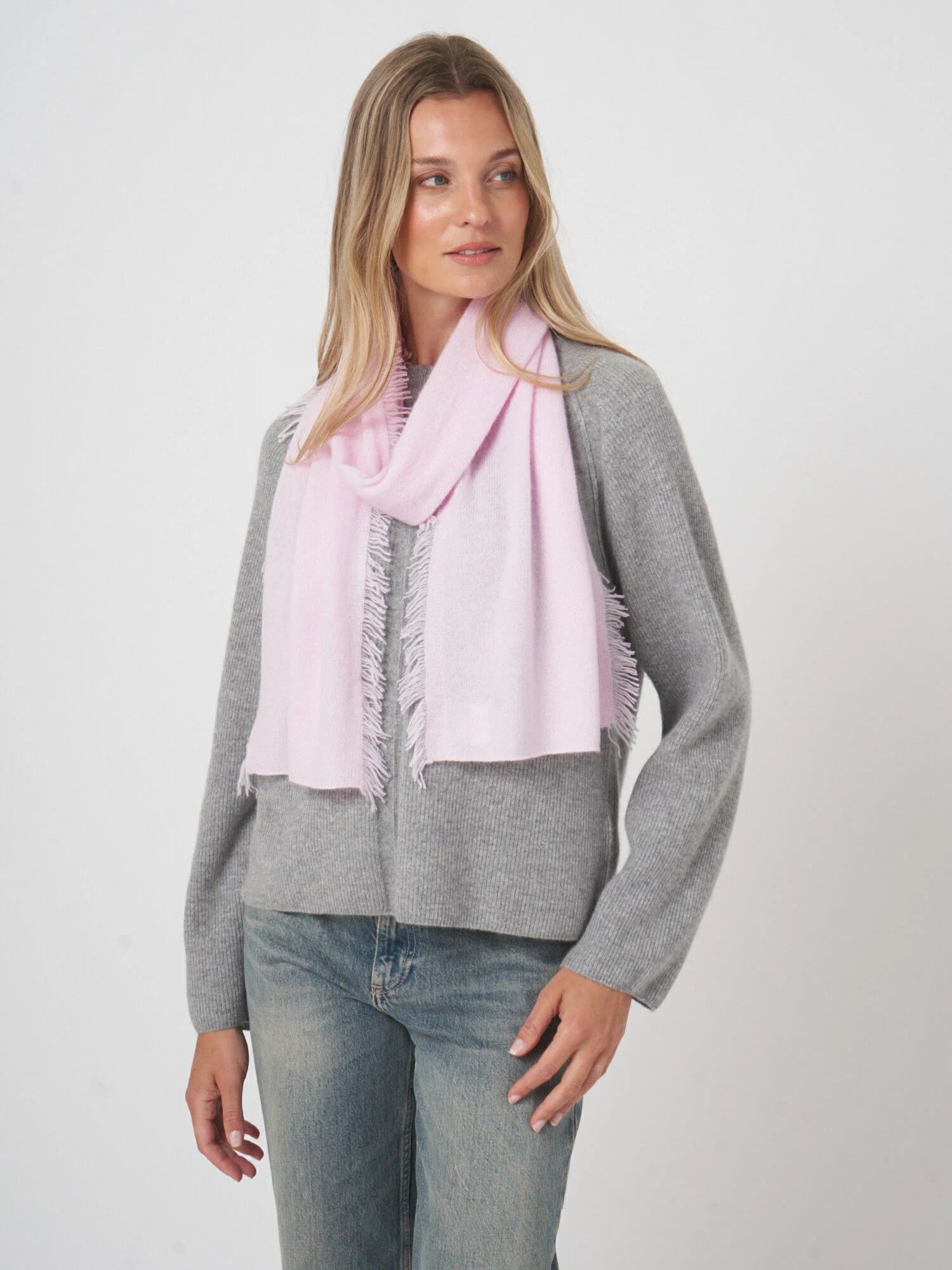 Fransad Scarf i Cashmere - Stenströms Store