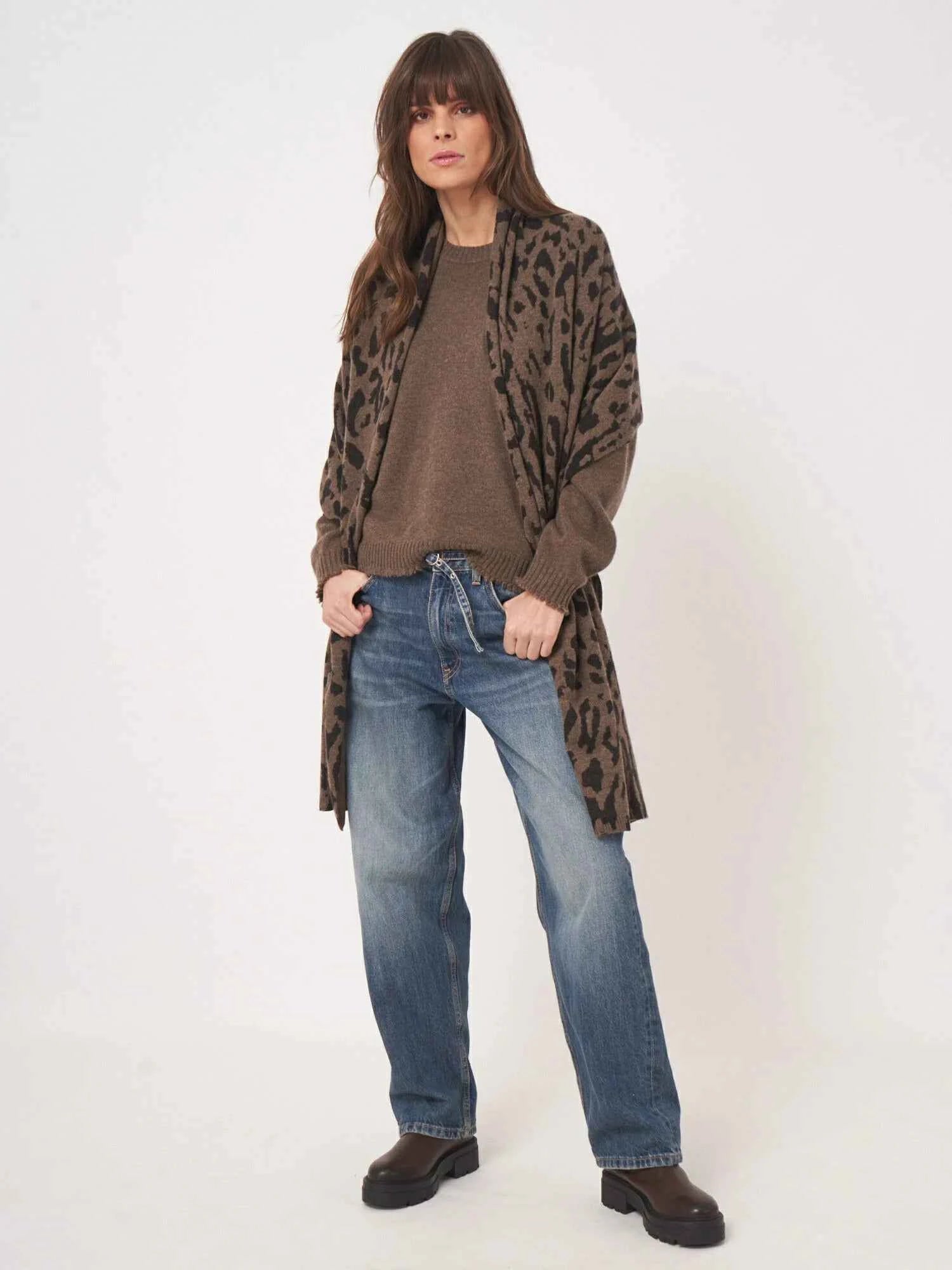 Leopardmönstrad Scarf i Cashmere