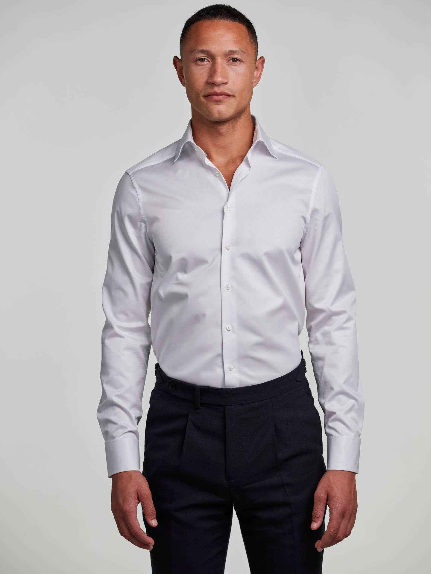 Slimline Twillskjorta, Dubbel Manschett