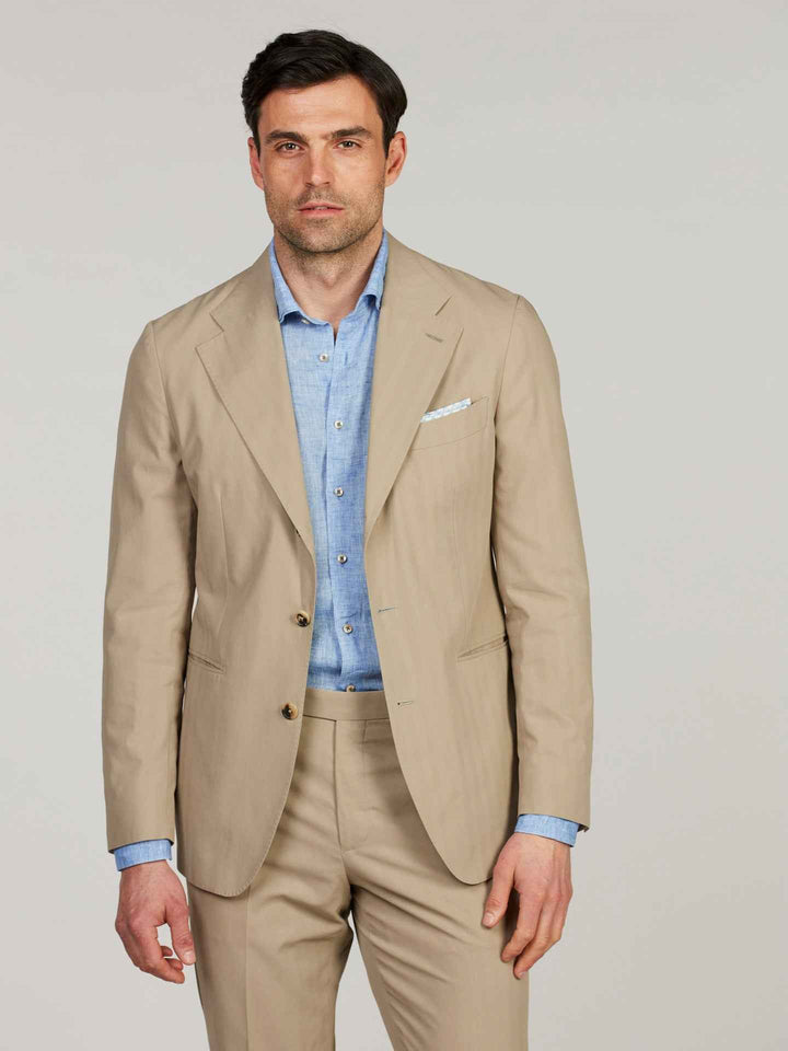 Blå Slimline Linneskjorta