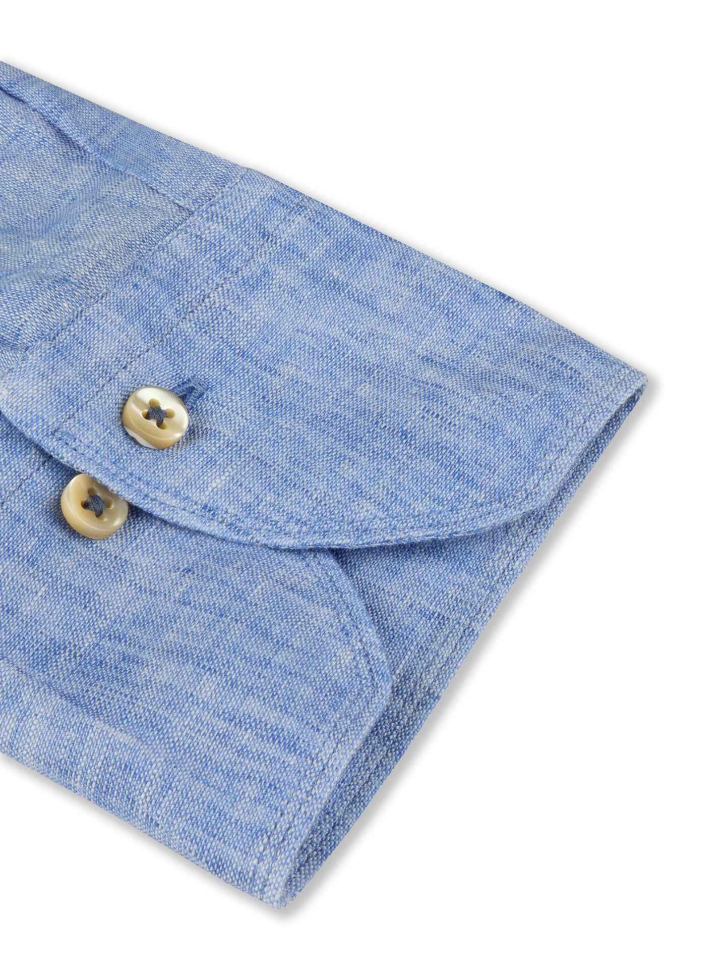 Blå Slimline Linneskjorta