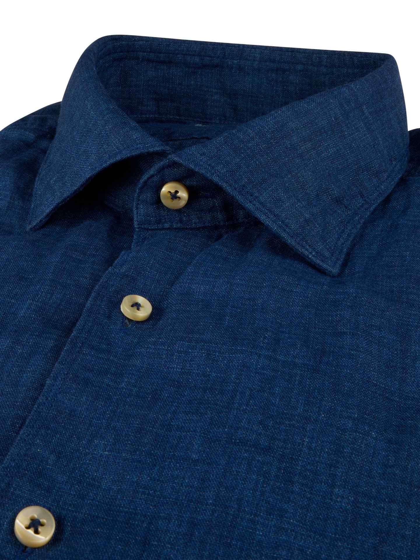 Mörkblå Regular Linneskjorta
