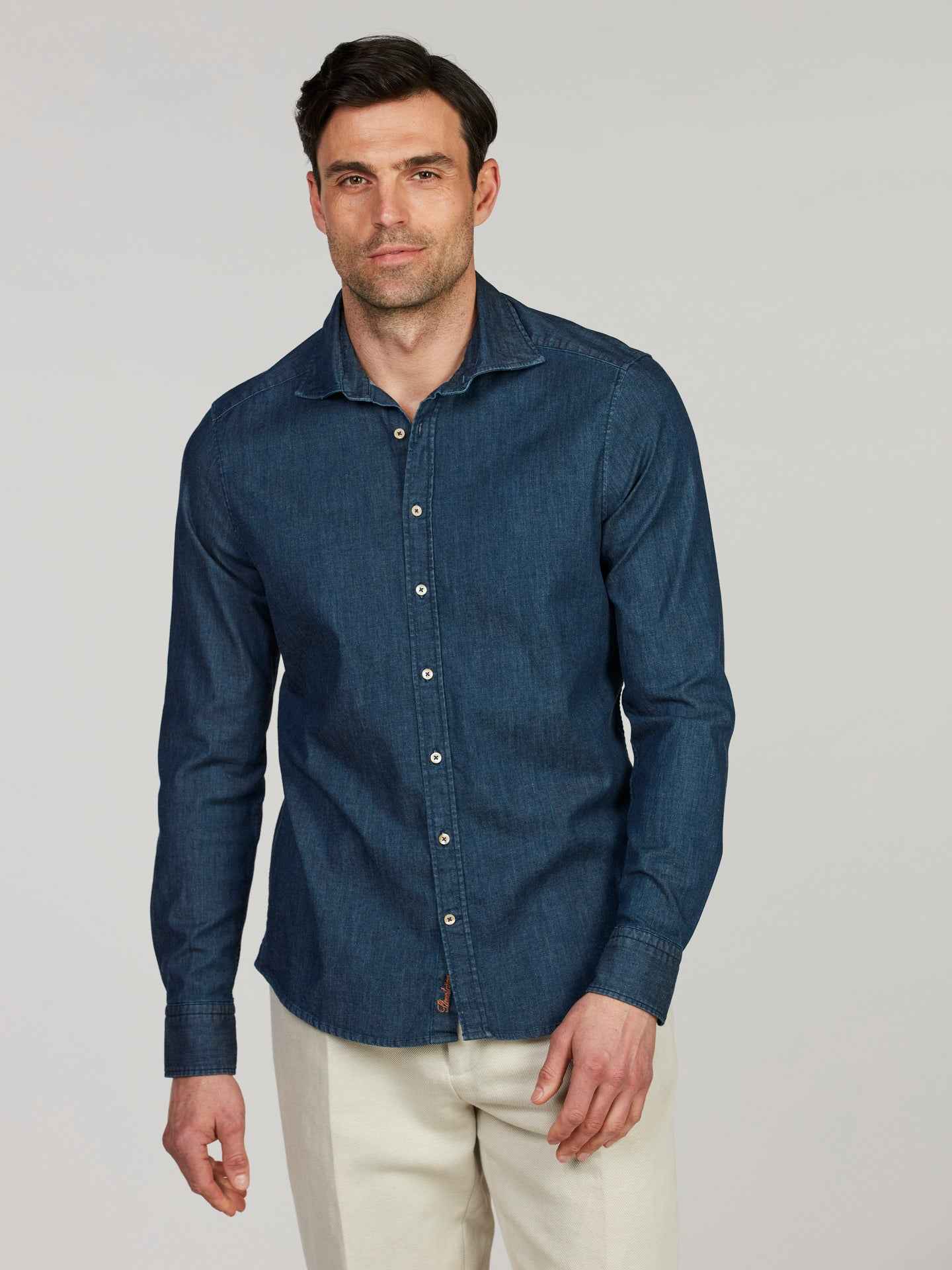 Mörkblå Slimline Denimskjorta