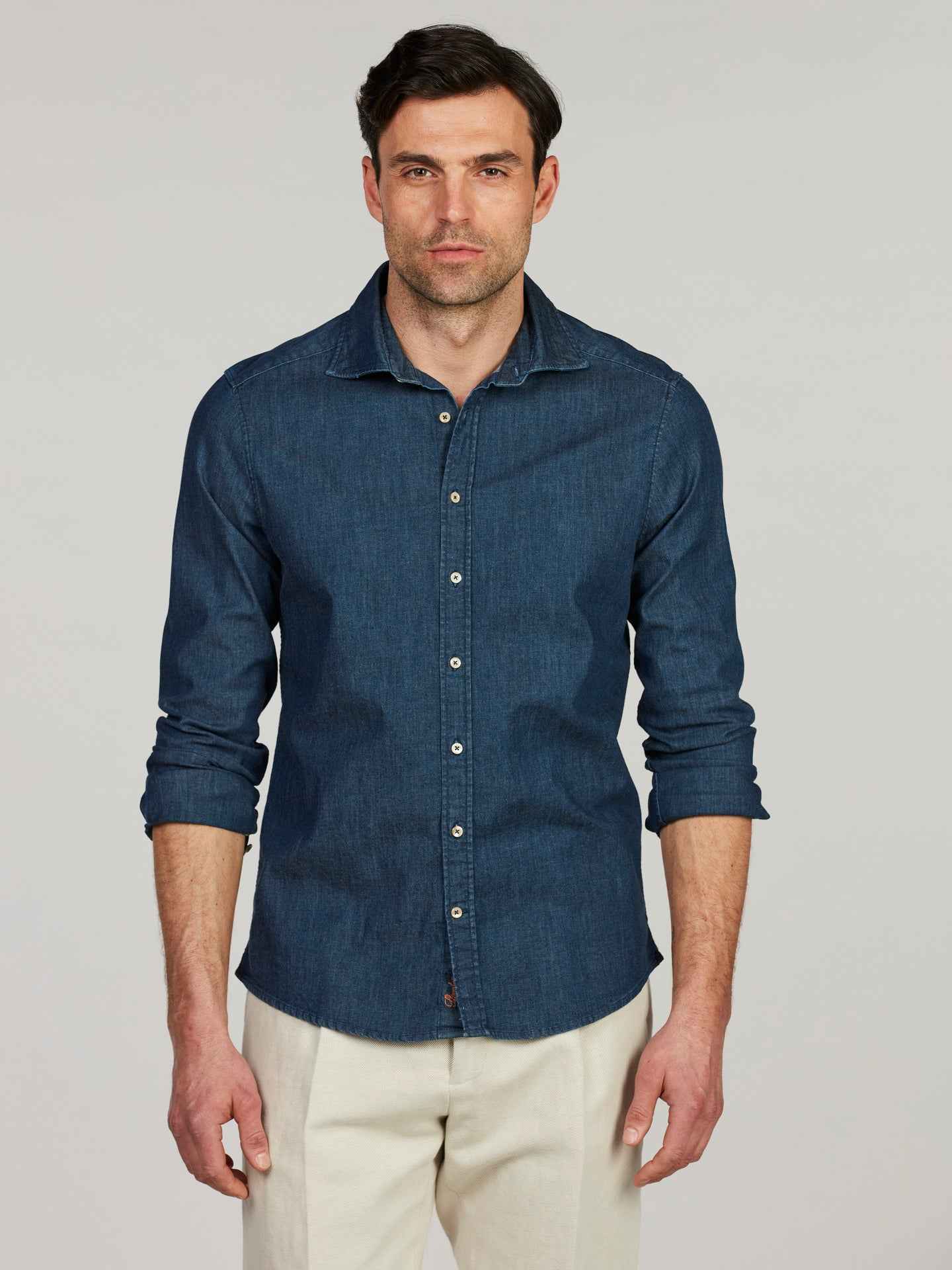 Mörkblå Slimline Denimskjorta