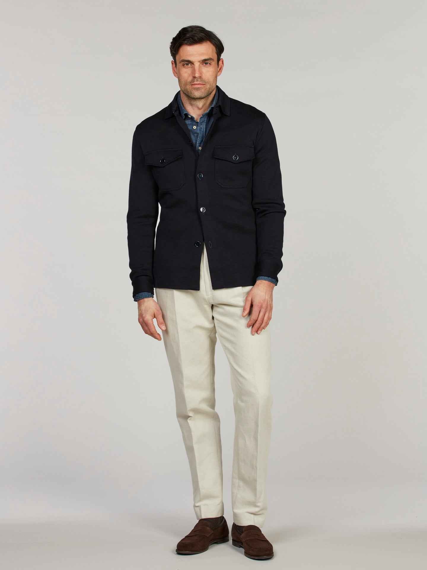 Mörkblå Slimline Denimskjorta