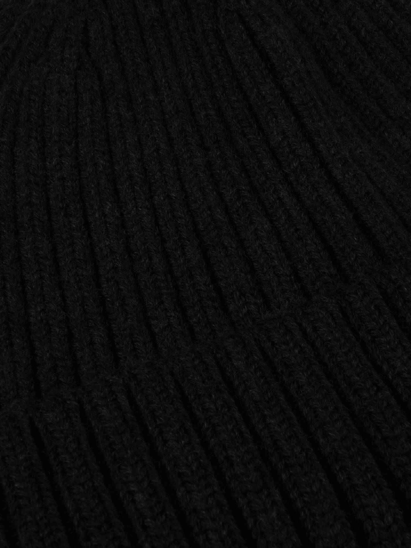 Ribbstickad Merino Mössa