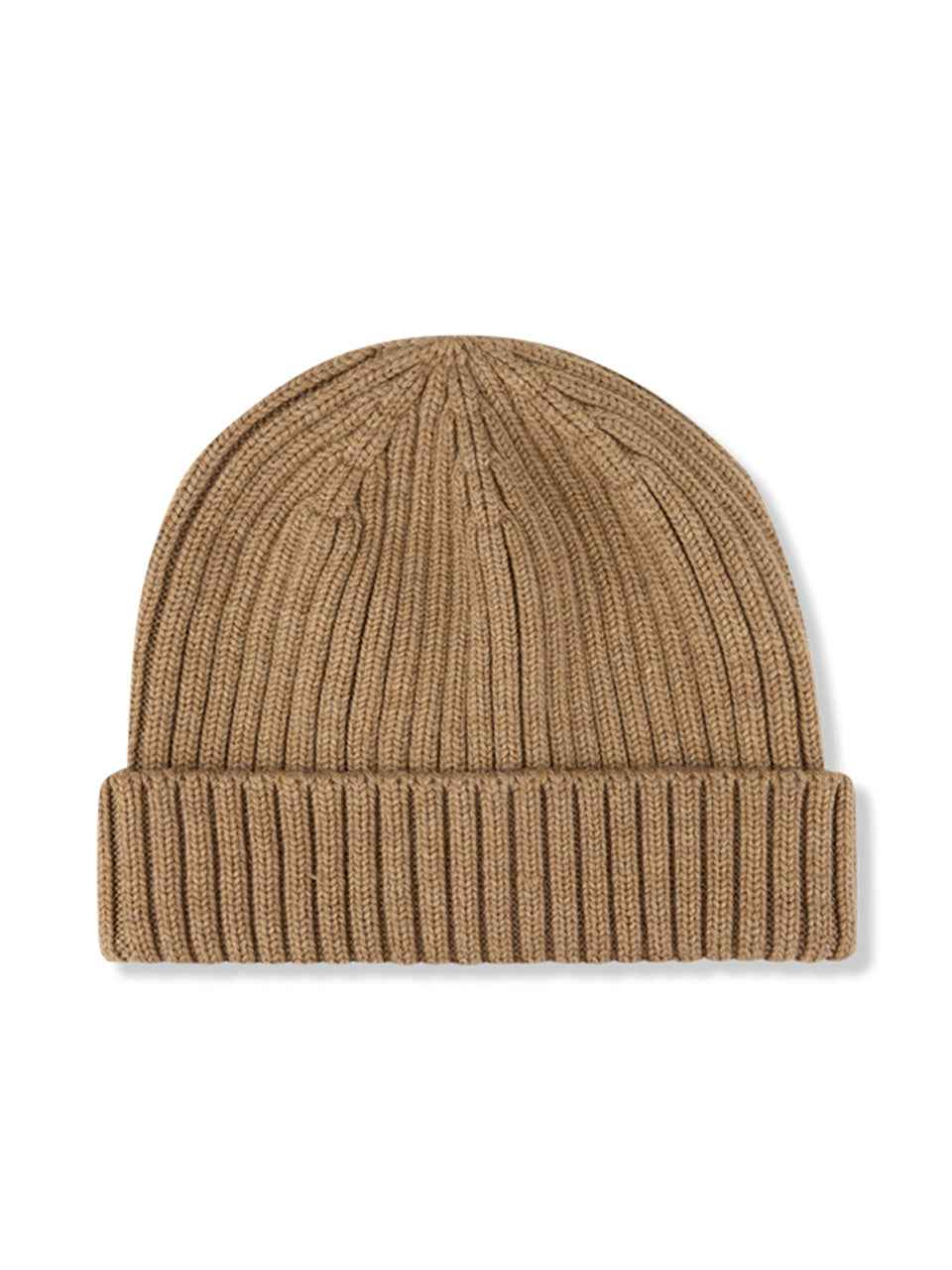 Ribbstickad Merino Mössa