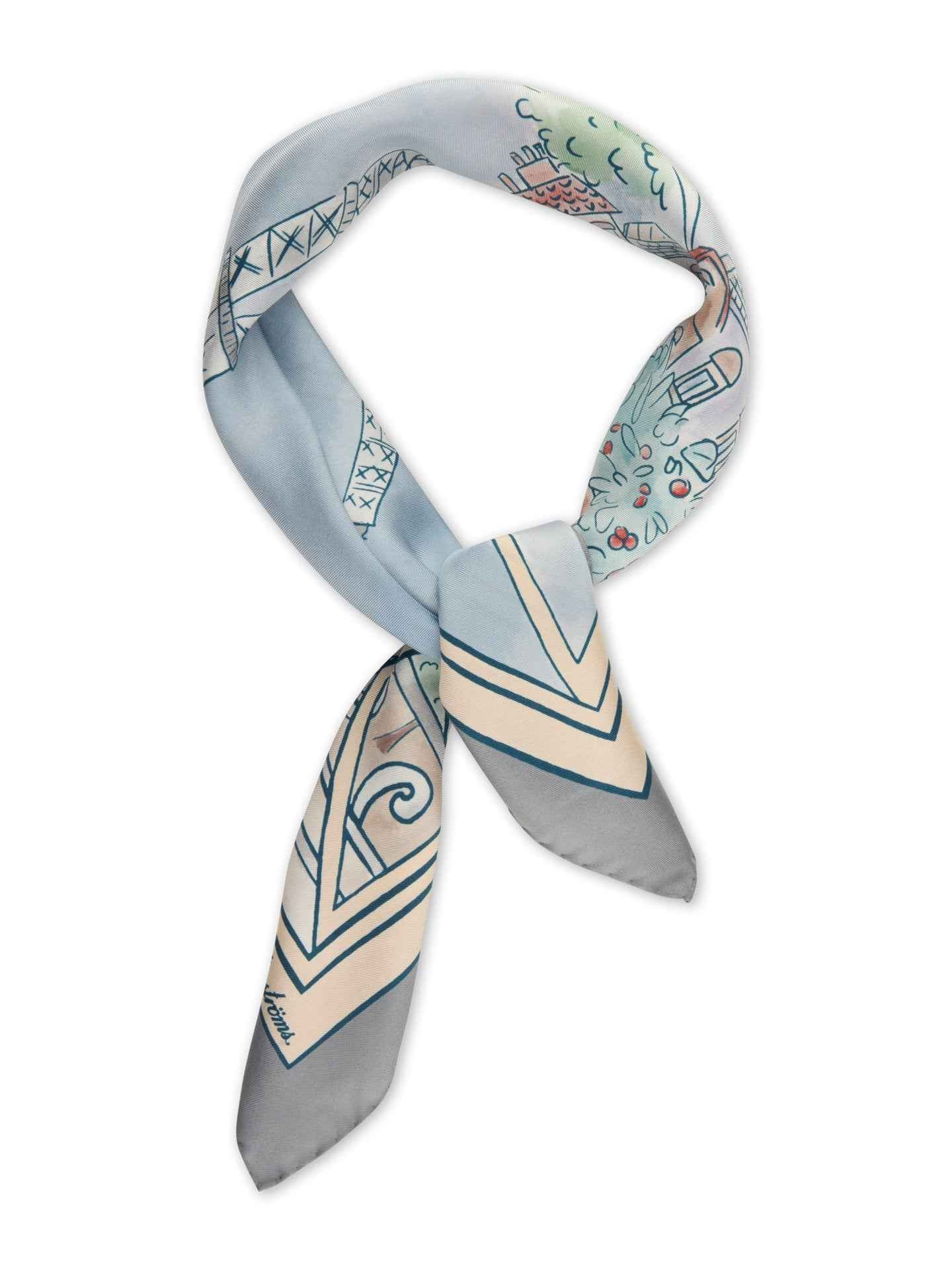 Paris-Mönster 65x65cm Sidenscarf