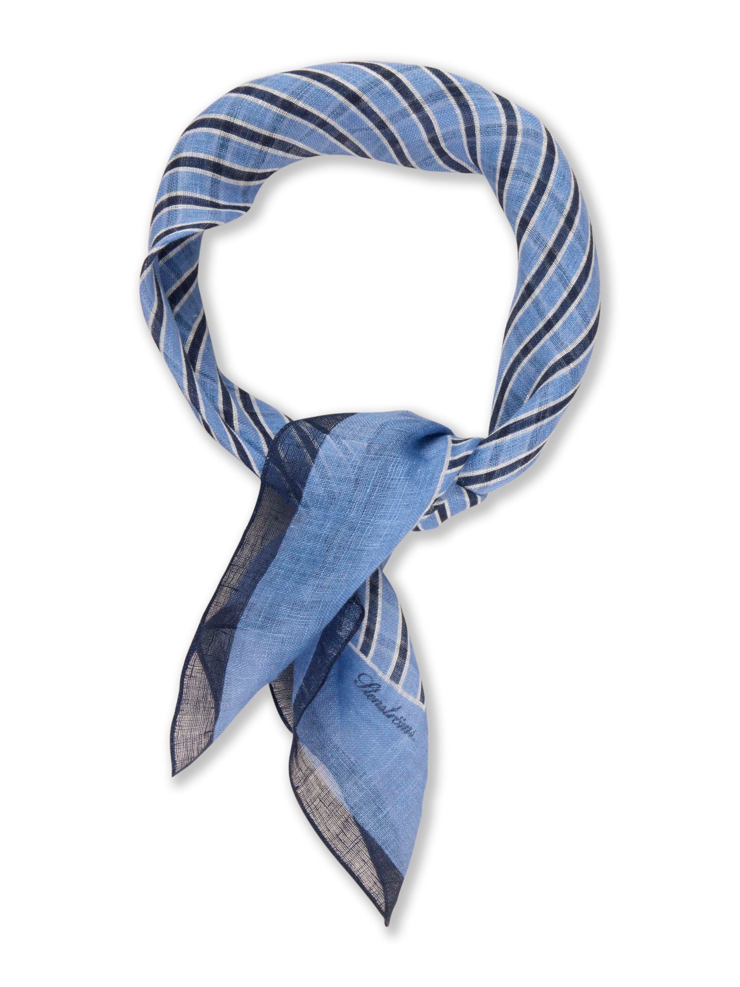 Mönstrad Linnescarf - Blå