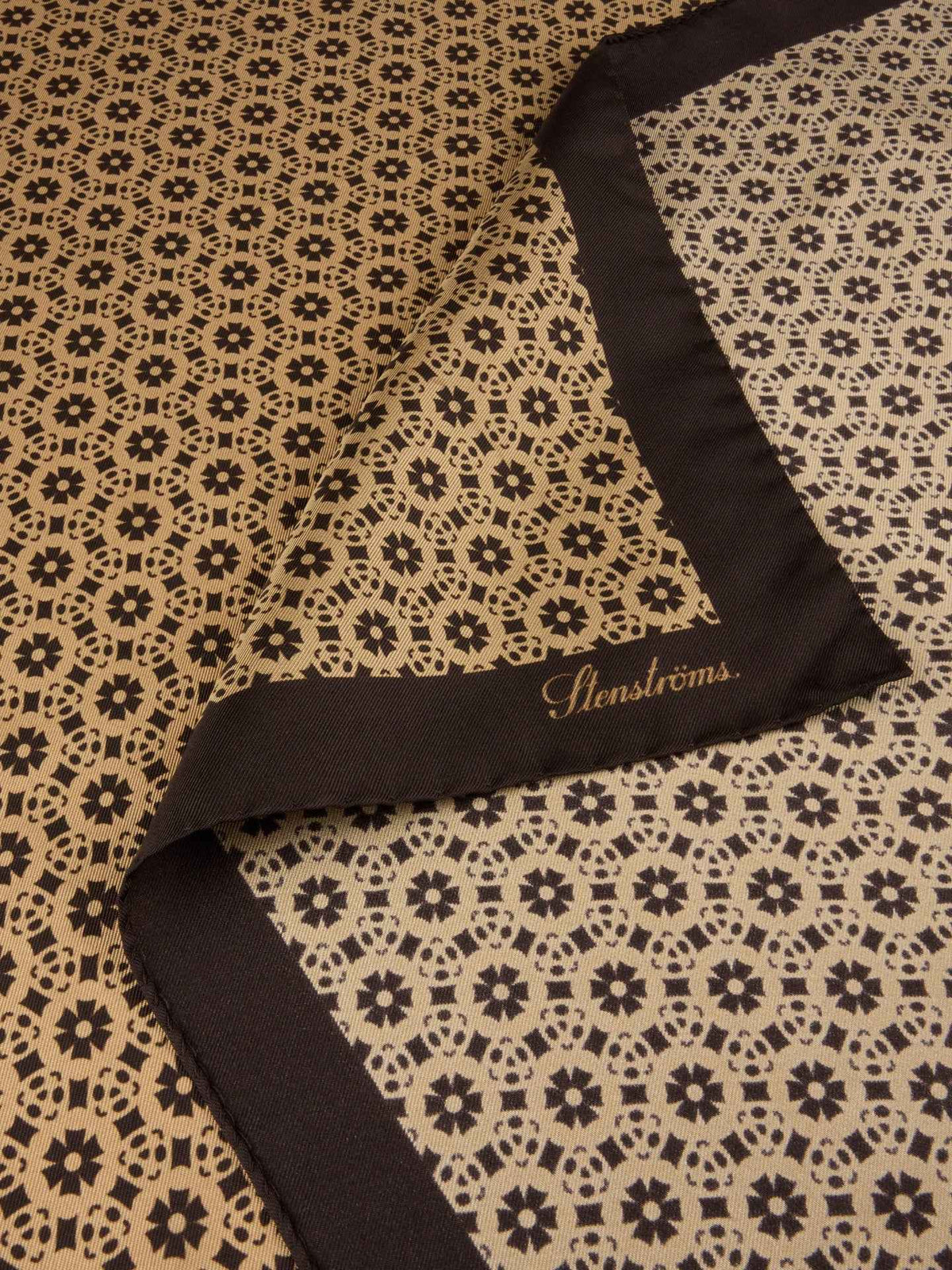 Brun Mönstrad Sidenscarf