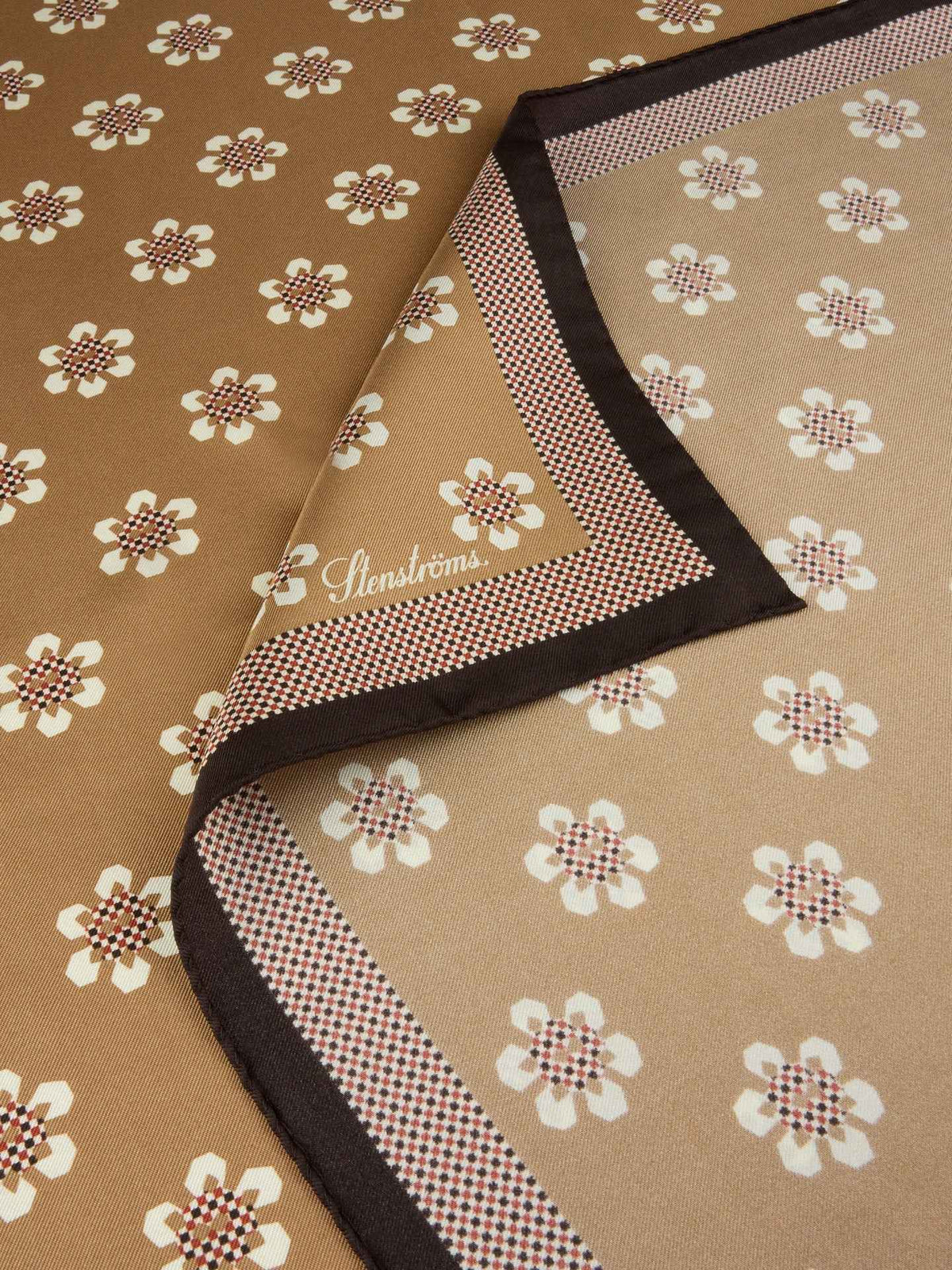 Ljusbrun Mönstrad Sidenscarf