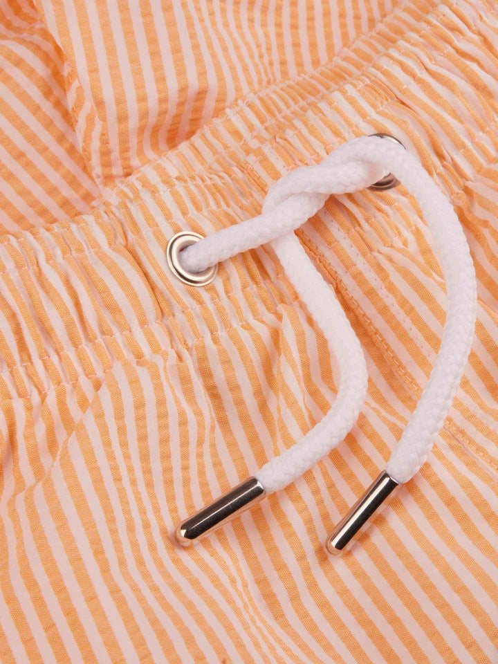 Orange Randiga Bäckebölja Badshorts