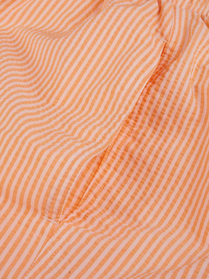 Orange Randiga Bäckebölja Badshorts