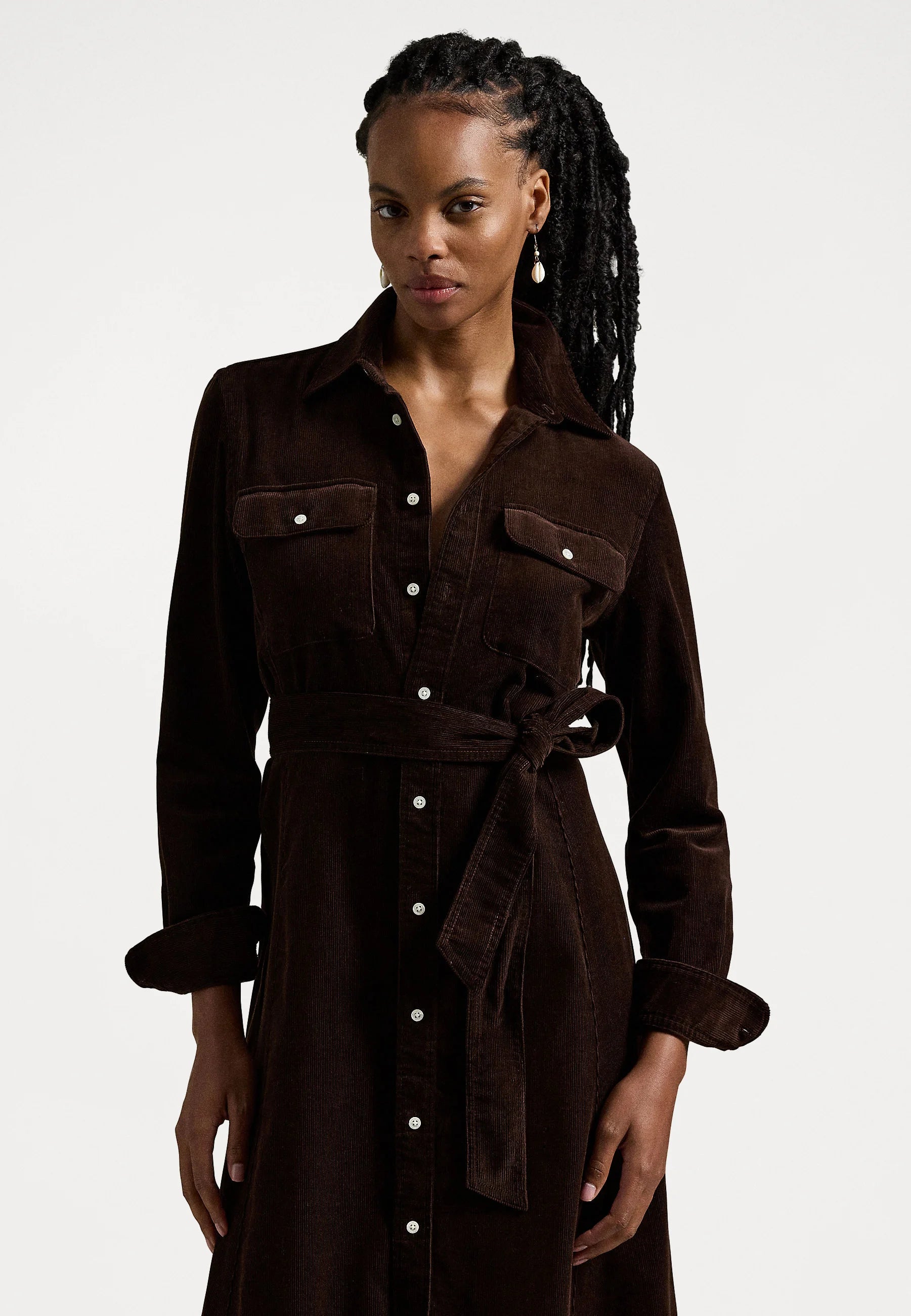 Velvet Cord Skjortklänning