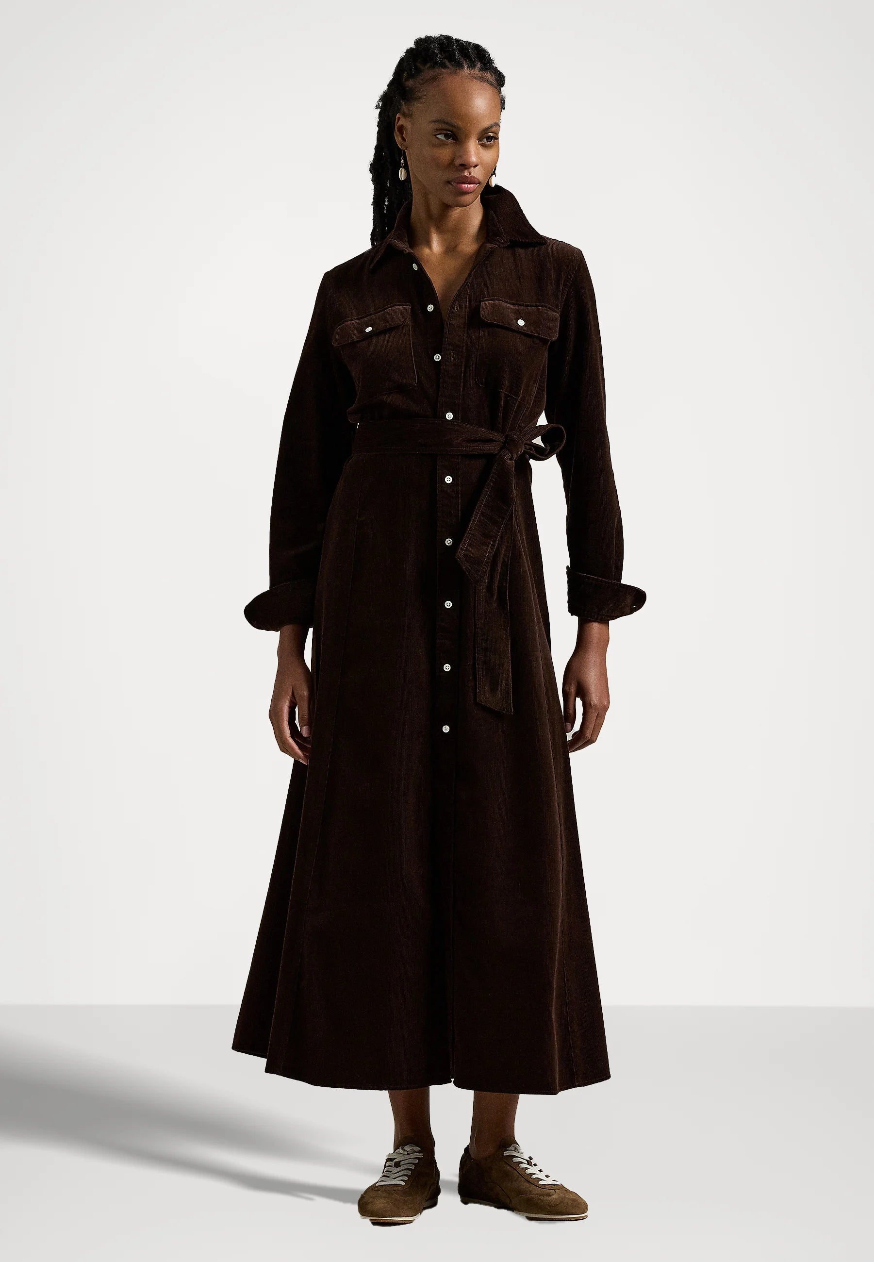 Velvet Cord Skjortklänning