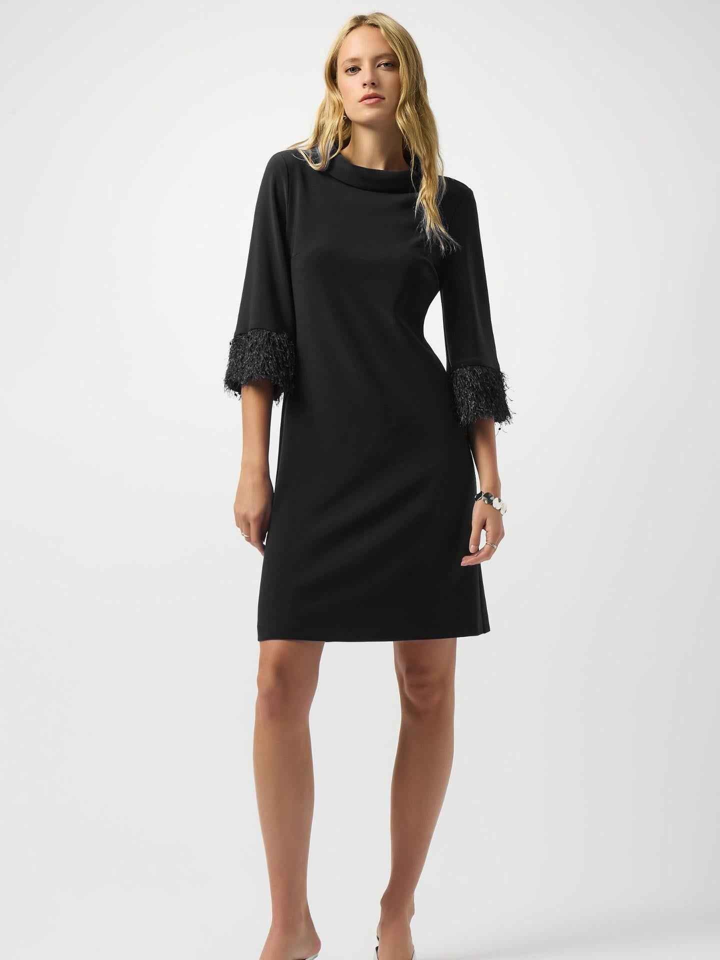 A-linje Klänning med fransad ärm