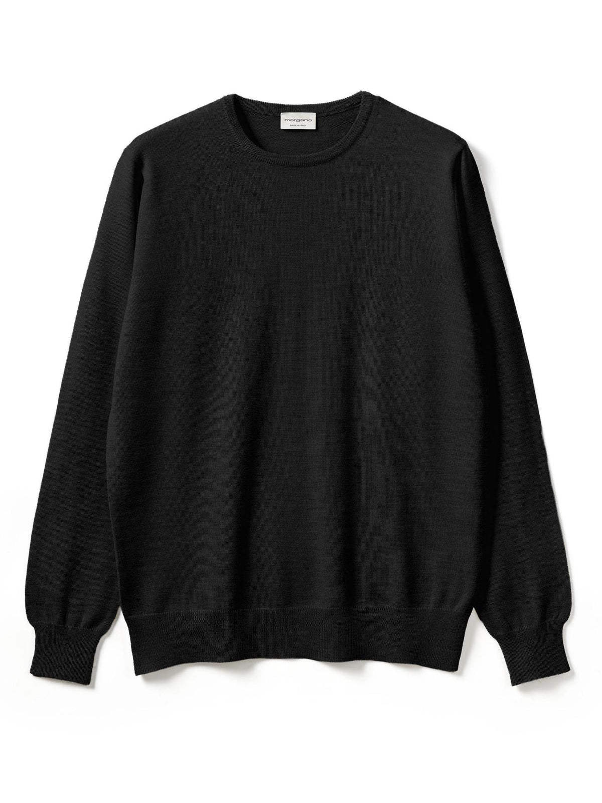 Antracitgrå Extra Fine Merino Crewneck - Morgano