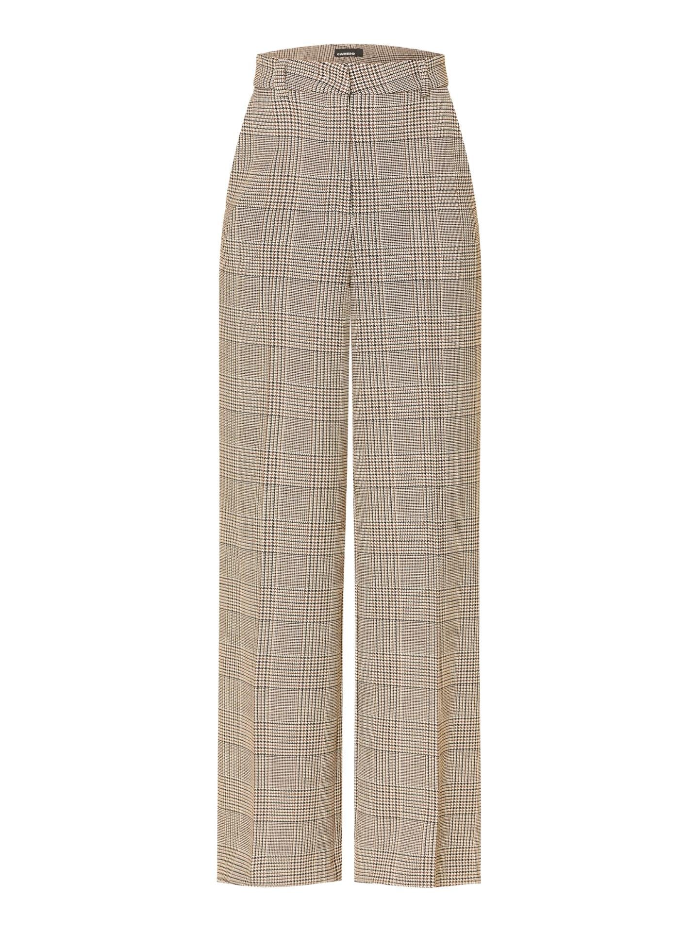 Beige/Brun Rutig Glencheck Marlenebyxor - Cambio