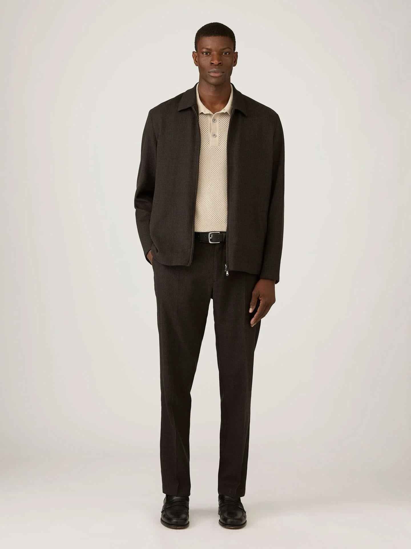 Beige Heavy Cotton Mesh Piké
