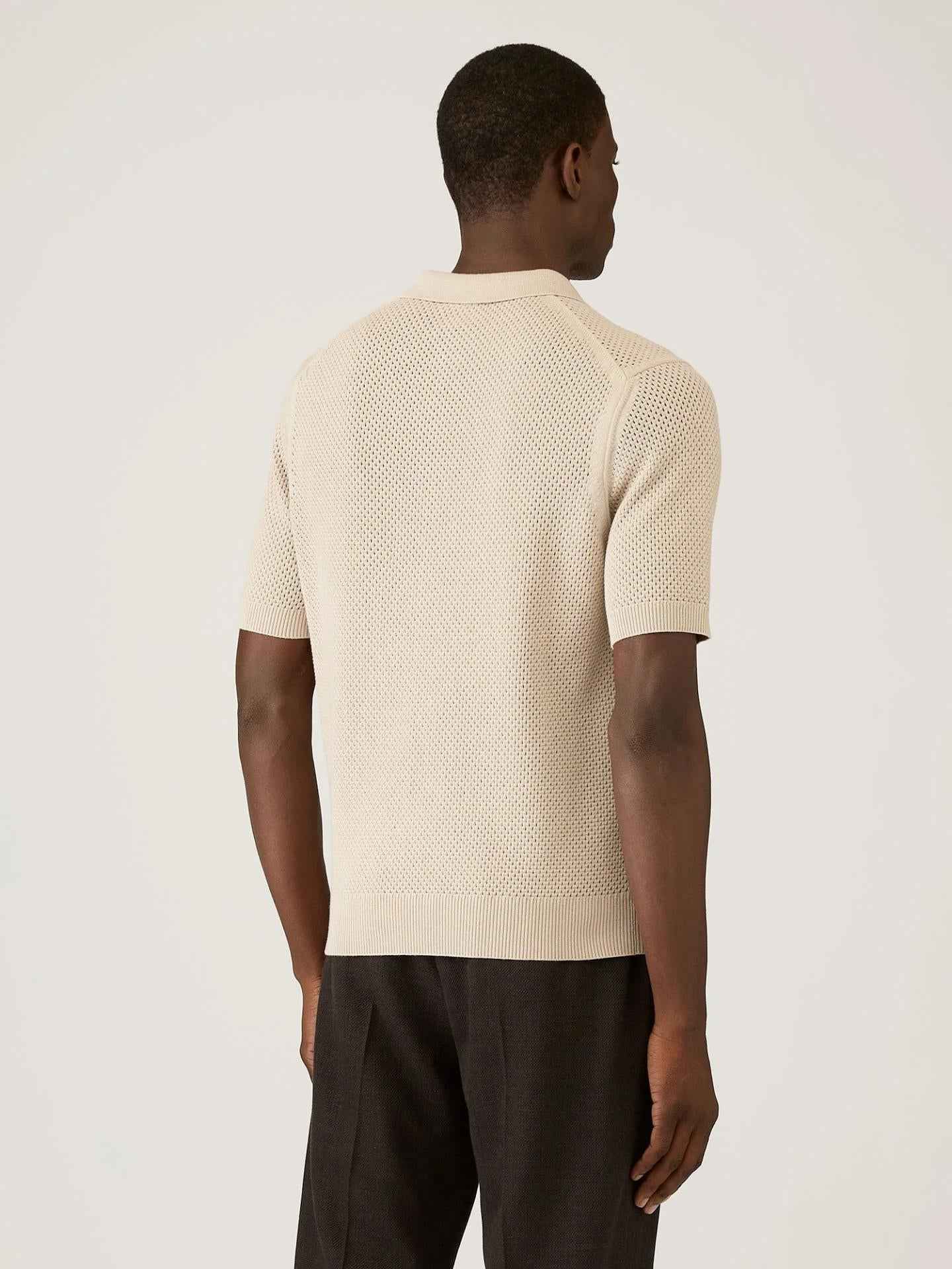 Beige Heavy Cotton Mesh Piké