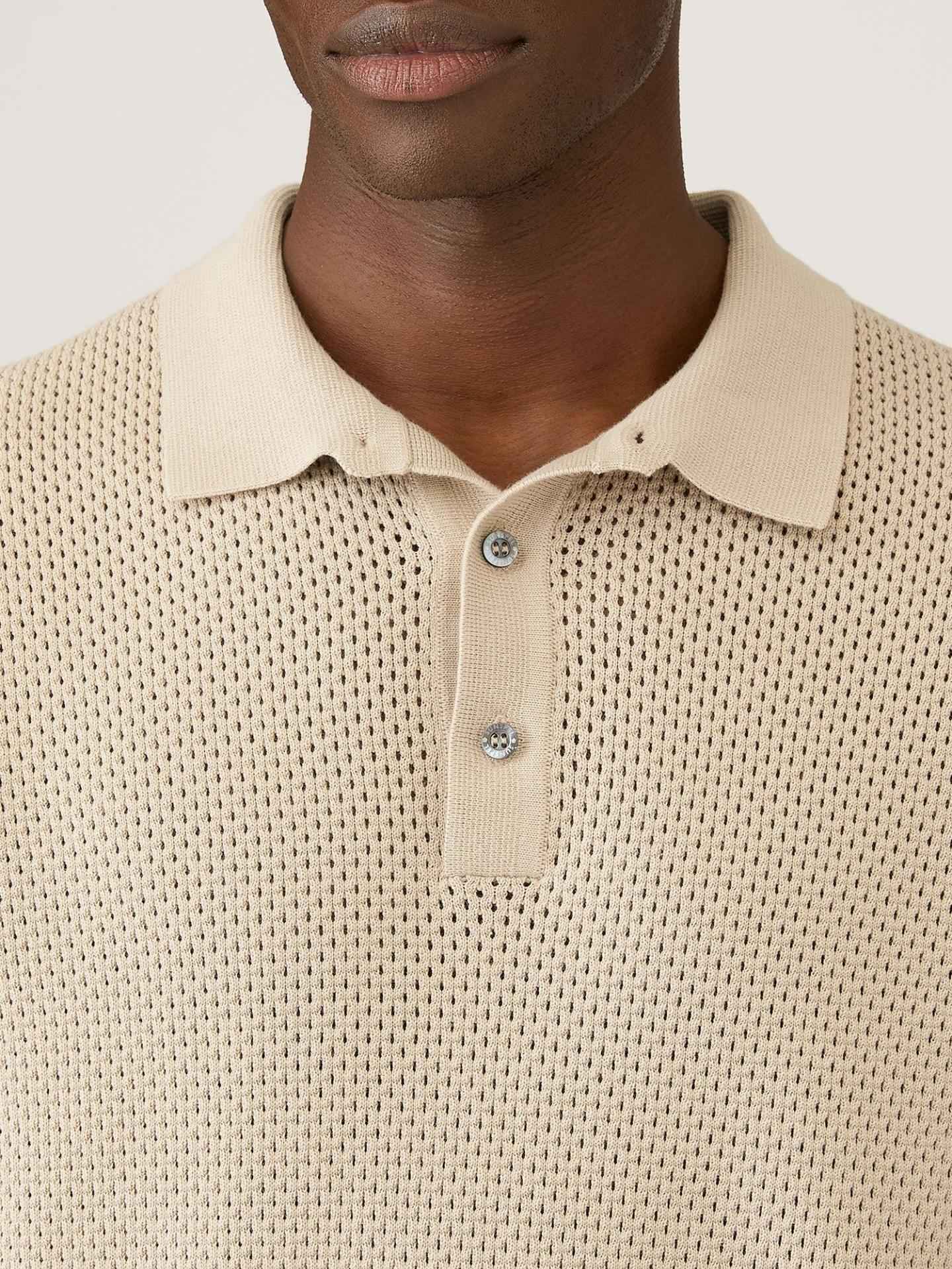 Beige Heavy Cotton Mesh Piké