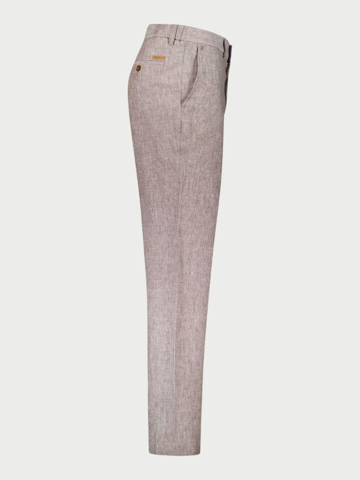 Beige Relaxed Fit Linnebyxa - Gardeur
