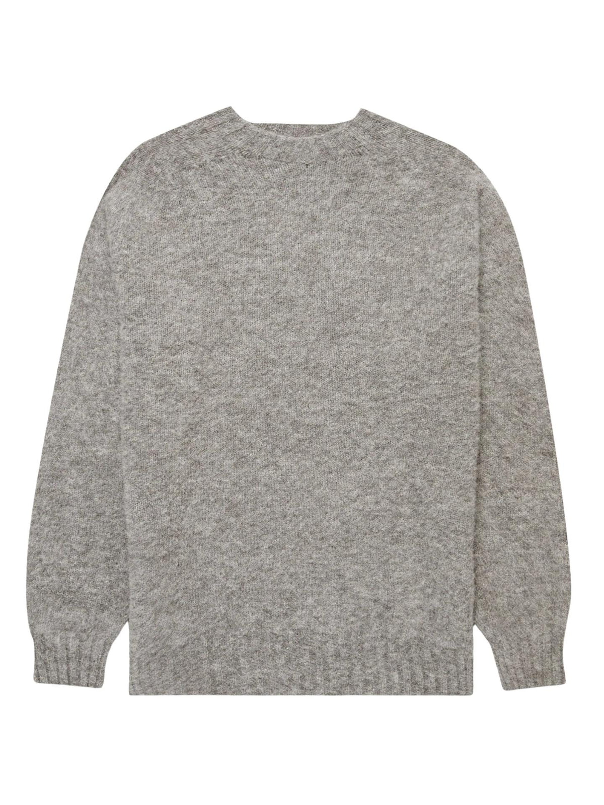 Grå Shetland Crew Neck Jumper - Sunspel