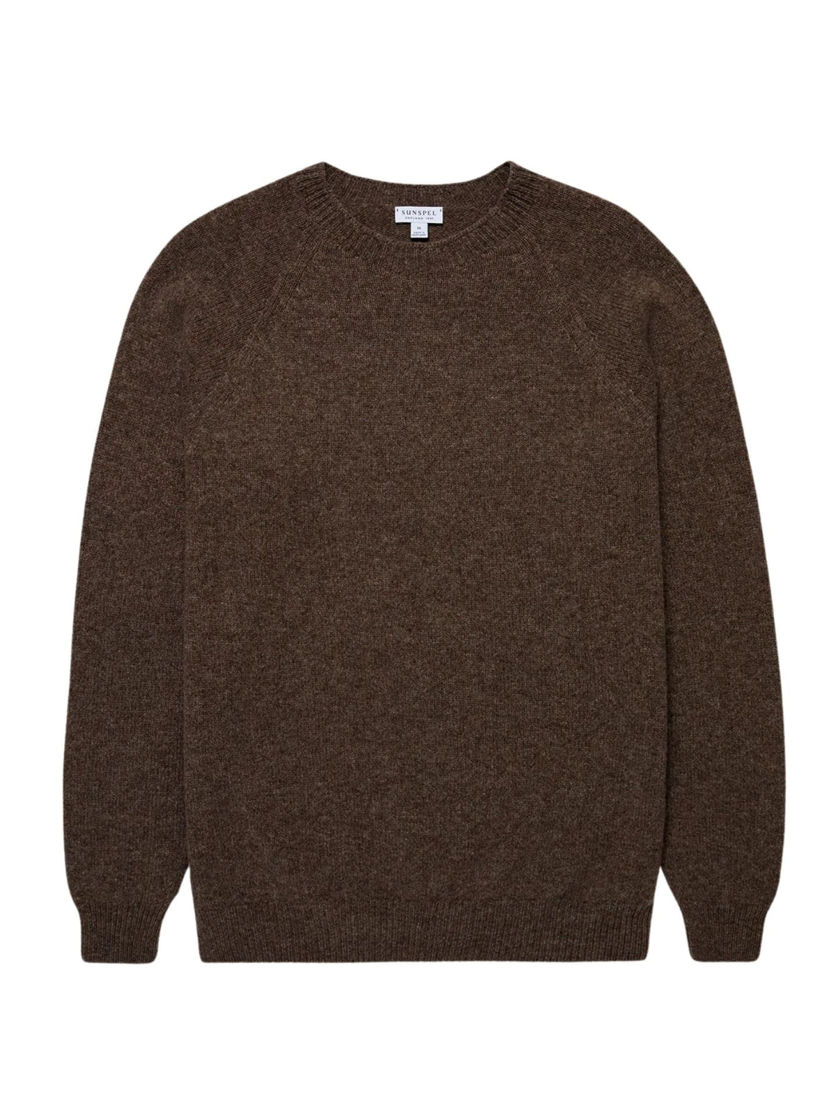Brun Shetland Crew Neck Jumper - Sunspel