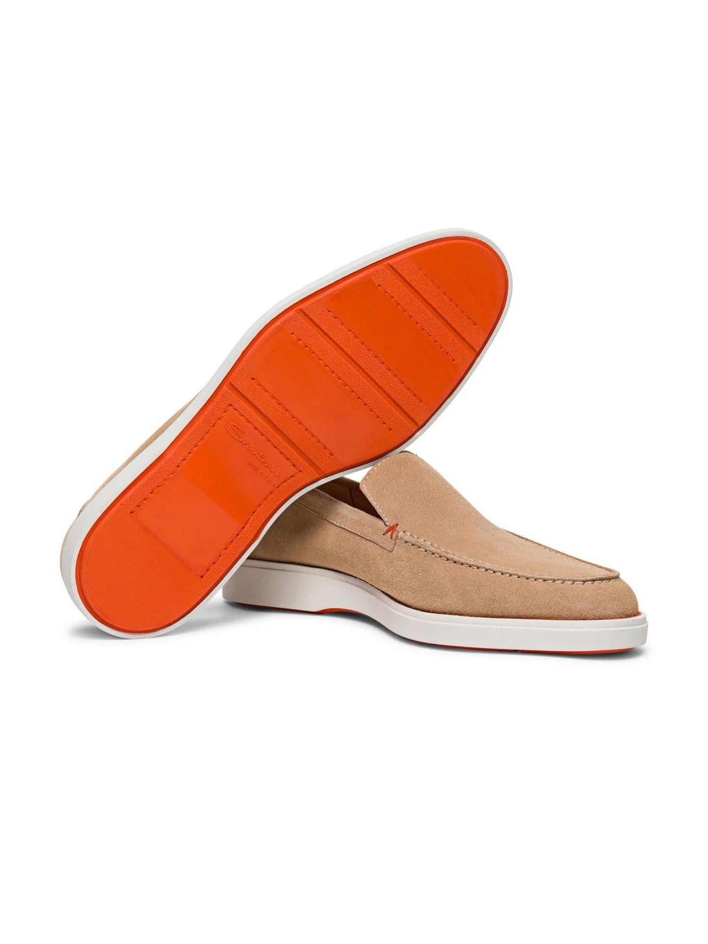 Beige Slip-on Suede Loafer - Santoni