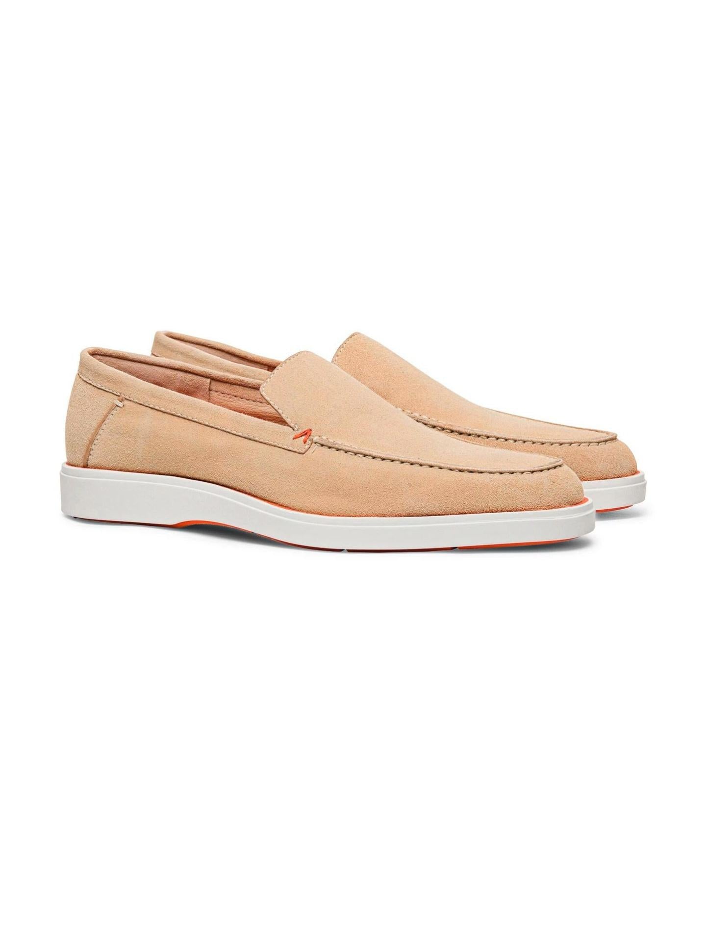 Beige Slip-on Suede Loafer - Santoni