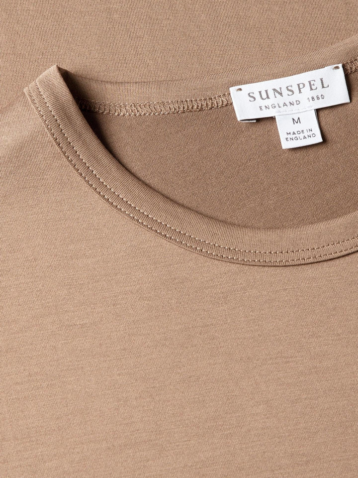 Beigebrun Supima Bomull T-shirt - Sunspel