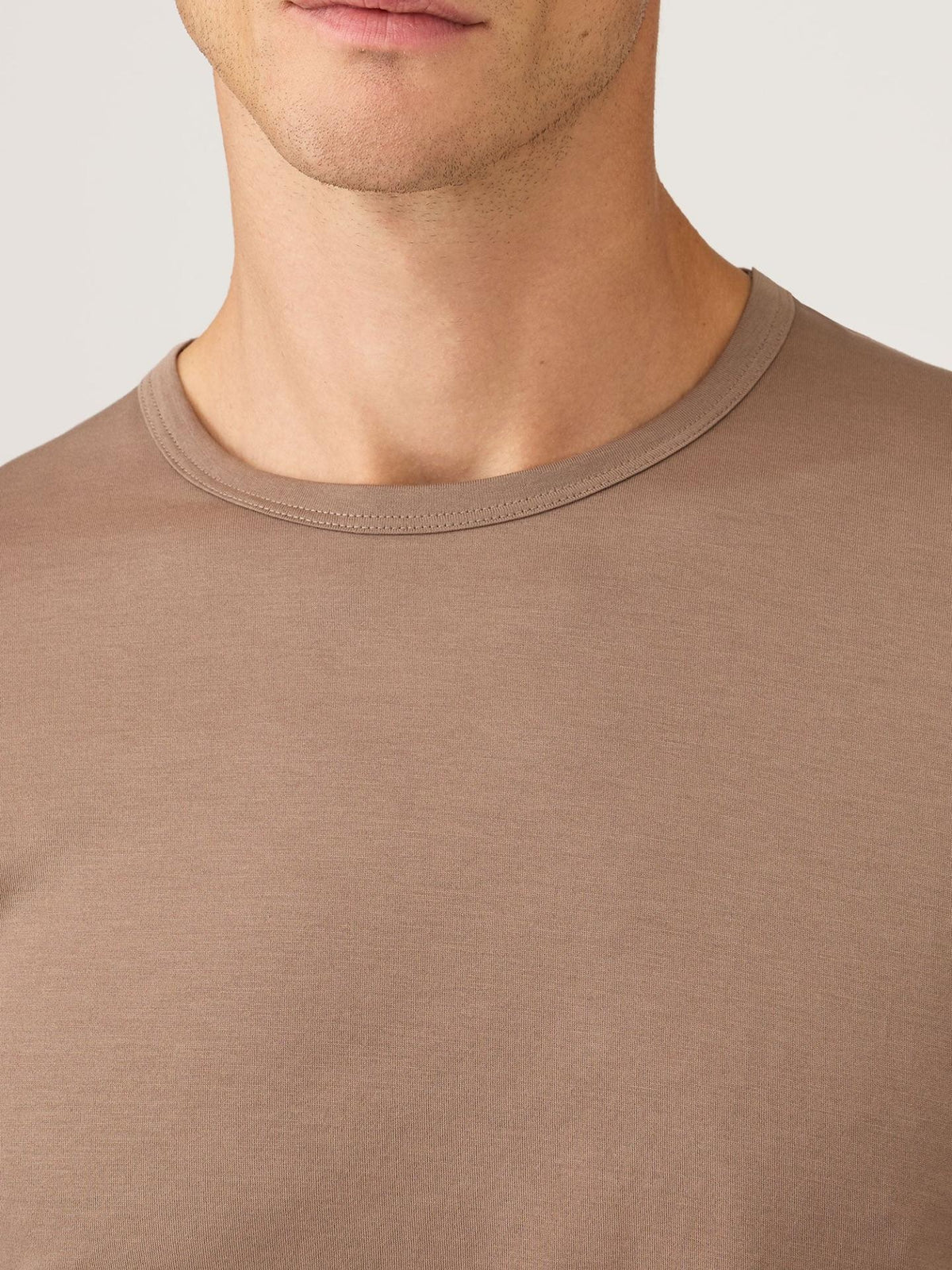 Beigebrun Supima Bomull T-shirt - Sunspel