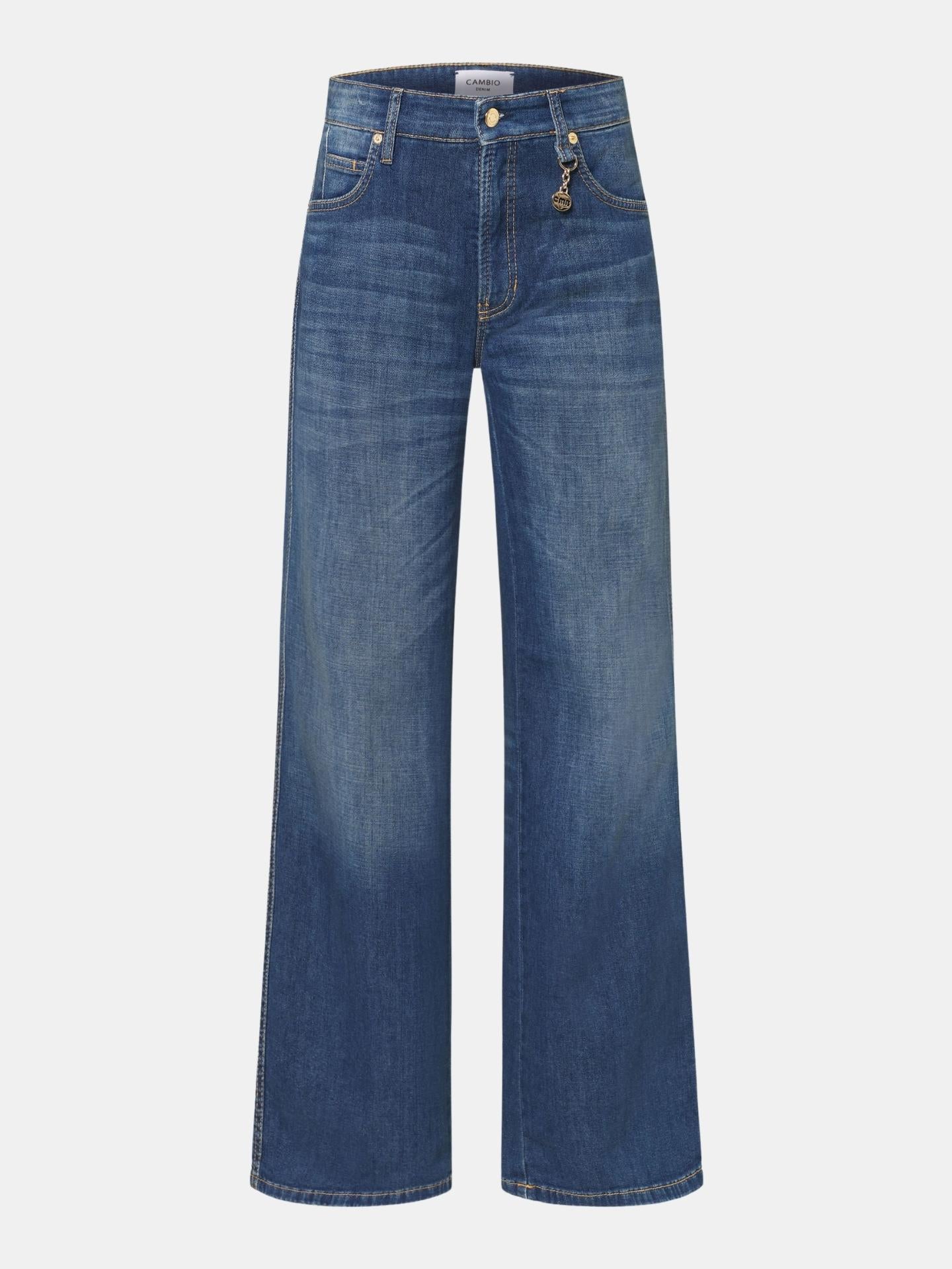 Cambio - Blå Utsvängda Jeans Aimee