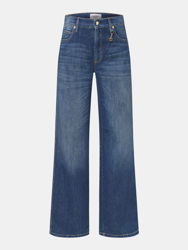 Cambio - Blå Utsvängda Jeans Aimee