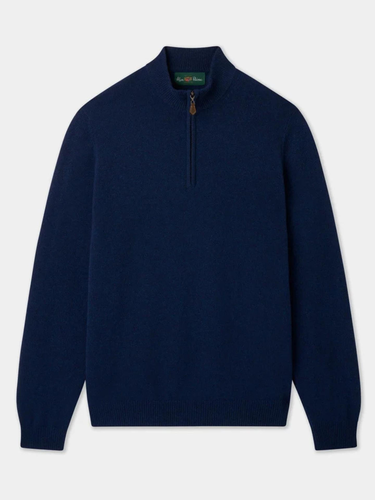 Blå Lammullströja med Half Zip - Alan Paine