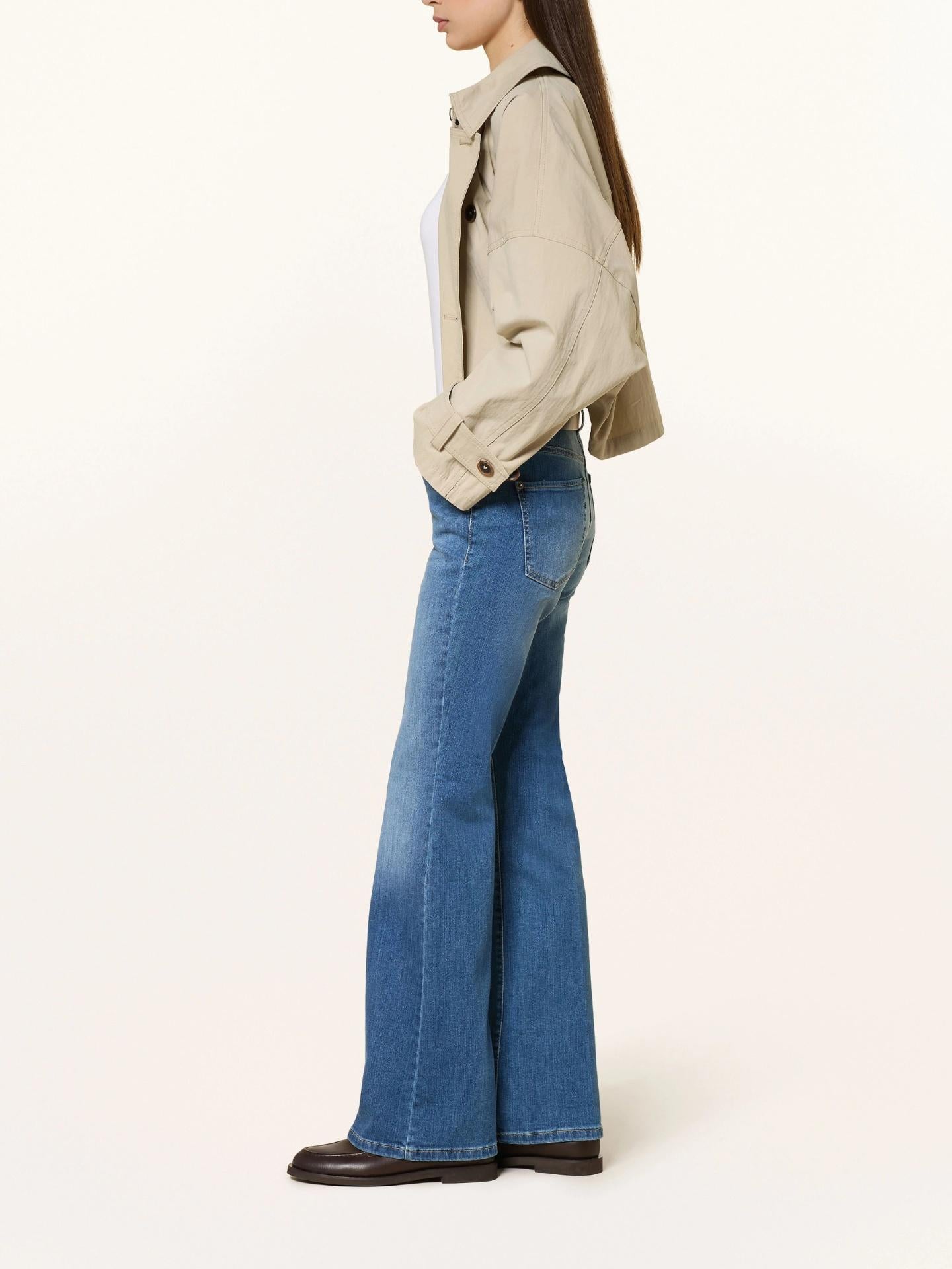 Blå Paris Flare Washed Jeans - Cambio