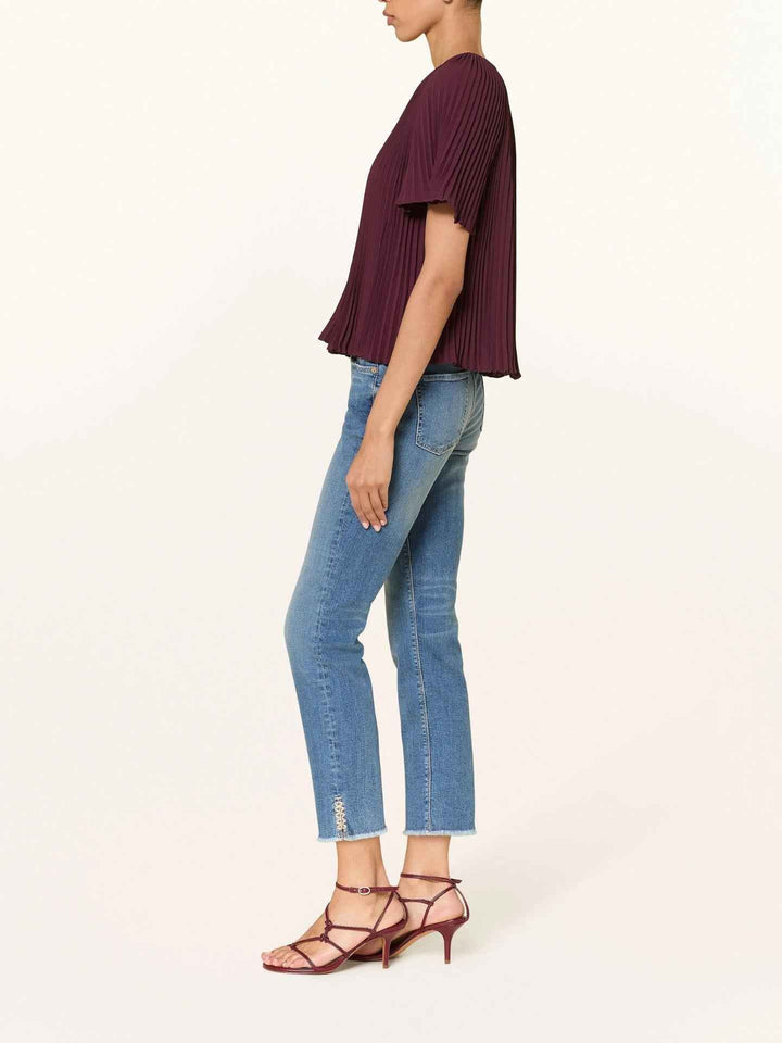Blå Piper Short Fringed Jeans