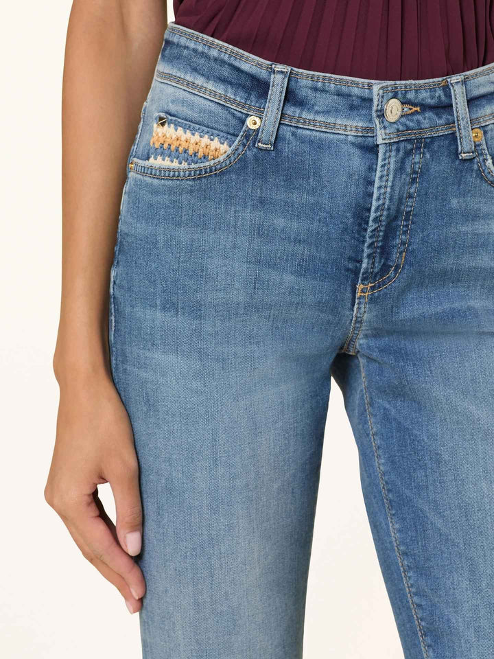 Blå Piper Short Fringed Jeans