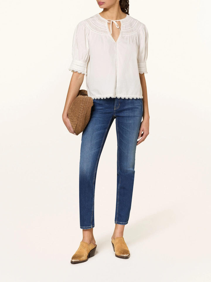 Blå Raja Slim Cropped Jeans - Cambio