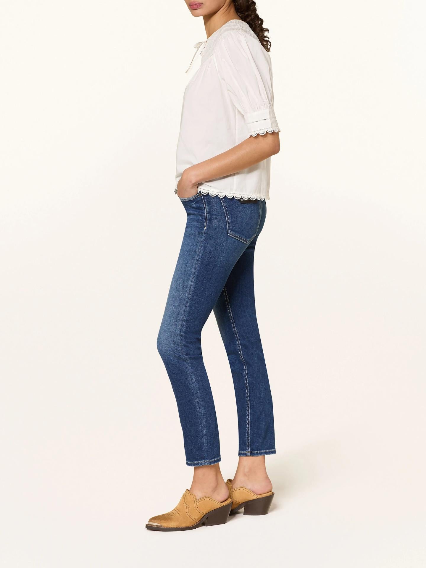 Blå Raja Slim Cropped Jeans - Cambio