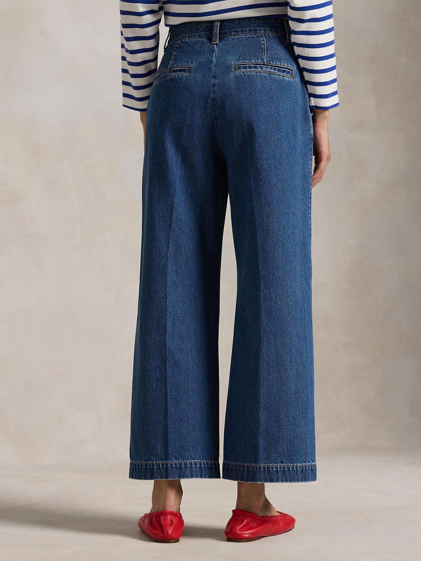 Blå Wide Leg Cropped Jeans - Polo Ralph Lauren