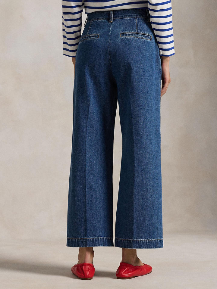 Blå Wide Leg Cropped Jeans - Polo Ralph Lauren