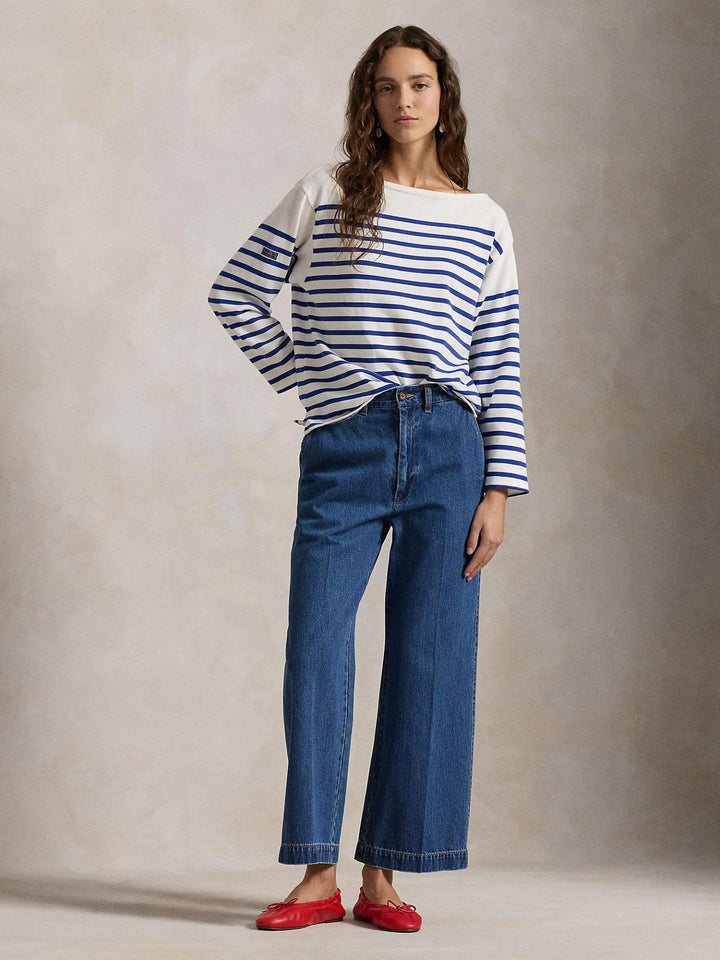 Blå Wide Leg Cropped Jeans - Polo Ralph Lauren